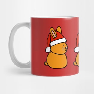 Trio of Christmas Santa Bunnies Mug